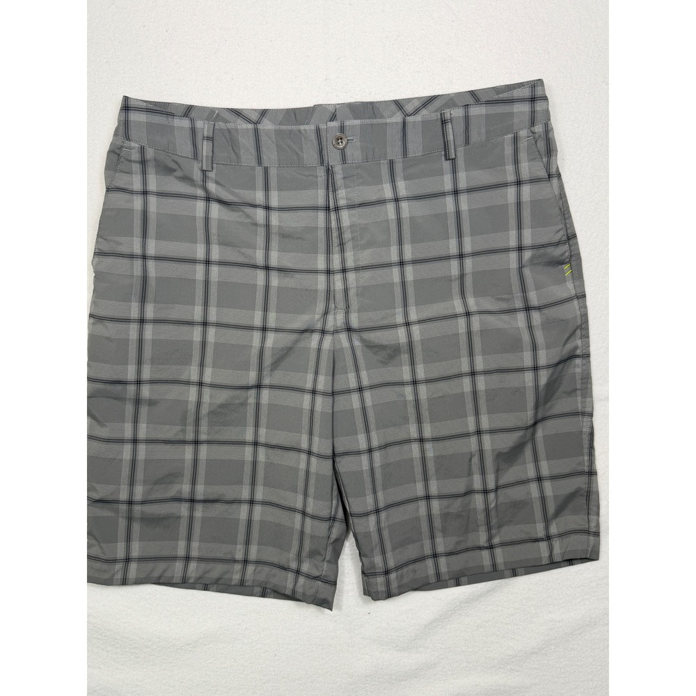 Under‎ Armour Golf Shorts Mens 38 Grey Plaid Performance Stretch Flat Front UA